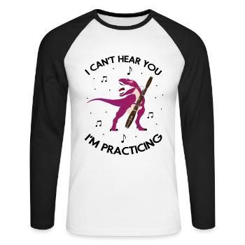 Orchestra and woodwind instrument - Unisex Long Sleeve Baseball T-Shirt - white/black - Front - Nik (191cm)