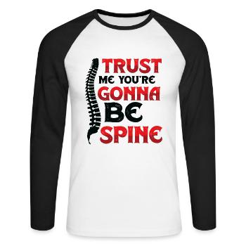 Vertrauen Sie Mir, ich bin Chiropraktiker - Unisex Baseballshirt langarm - Weiß/Schwarz - Vorne - Nik (191cm)