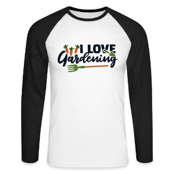 J’aime jardiner jardinier potager horticulture jardinier - T-shirt baseball manches longues Homme - blanc/noir - Devant - Nik (191cm)