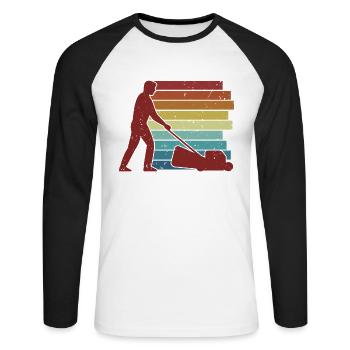 Retro horticulture allotment garden allotment garden - Unisex Long Sleeve Baseball T-Shirt - white/black - Front - Nik (191cm)
