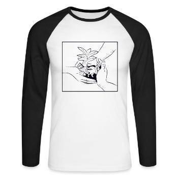 allotment garden allotment garden horticulture gardener - Unisex Long Sleeve Baseball T-Shirt - white/black - Front - Nik (191cm)