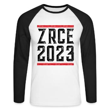 Zrce Party 2023 - Unisex Baseballshirt langarm - Weiß/Schwarz - Vorne - Nik (191cm)