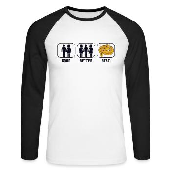 Bon meilleur meilleur boule de banane Python boule de banane - T-shirt baseball manches longues Homme - blanc/noir - Devant - Nik (191cm)