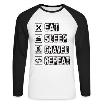 Manger Sommeil Gravier Répéter - T-shirt baseball manches longues Homme - blanc/noir - Devant - Nik (191cm)