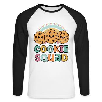 Cookie Squad Funny Matching For Girls Cookie Lover - Unisex Long Sleeve Baseball T-Shirt - white/black - Front - Nik (191cm)