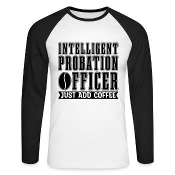 Intelligent Probation Officer Prison Guard Officer - Unisex Baseballshirt langarm - Weiß/Schwarz - Vorne - Nik (191cm)