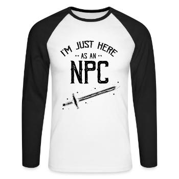 Schwertkampf für Live-Action-Rollenspiele und Larp - Unisex Baseballshirt langarm - Weiß/Schwarz - Vorne - Nik (191cm)