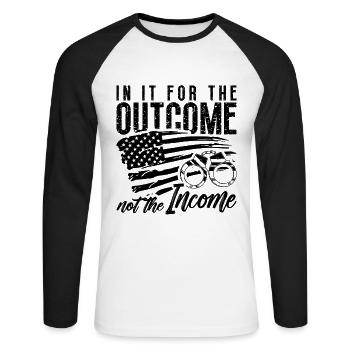 In It For The Outcome Police Probation Agents - T-shirt baseball manches longues Homme - blanc/noir - Devant - Nik (191cm)
