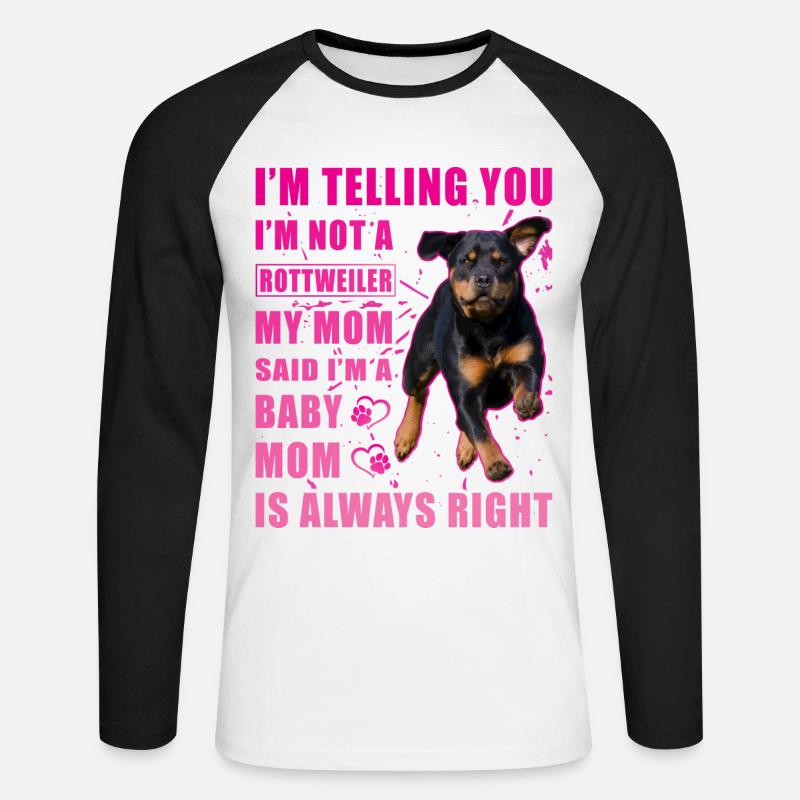 Rottweiler Spruch - Unisex Baseballshirt langarm - Weiß/Schwarz