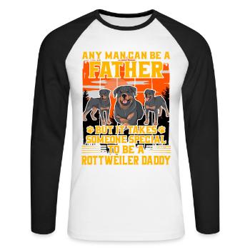 Rottweiler Daddy - Unisex Long Sleeve Baseball T-Shirt - white/black - Front - Nik (191cm)