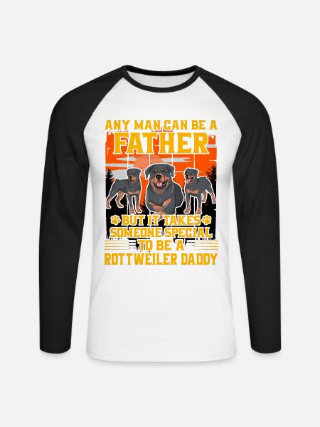Rottweiler Daddy - Unisex Long Sleeve Baseball T-Shirt - white/black