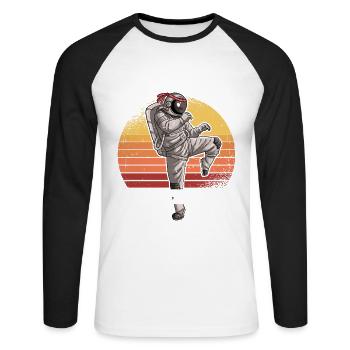 Le Muay Thai est ma thérapie - T-shirt baseball manches longues Homme - blanc/noir - Devant - Nik (191cm)