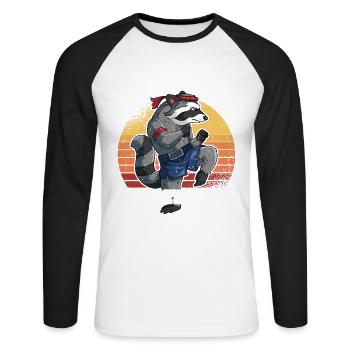 Le Muay Thai est ma thérapie - T-shirt baseball manches longues Homme - blanc/noir - Devant - Nik (191cm)