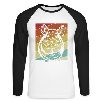 Retro Longtail Longhair Shorttail Breeder - Unisex Long Sleeve Baseball T-Shirt - white/black - Front - Nik (191cm)