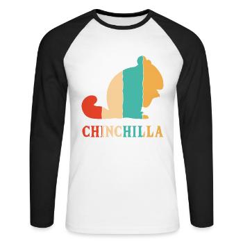 Retro Longtail Longhair Shorttail Breeder - T-shirt baseball manches longues Homme - blanc/noir - Devant - Nik (191cm)
