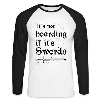 Jeu de rôle en direct pour PNJ et jeu de rôle RPG - T-shirt baseball manches longues Homme - blanc/noir - Devant - Nik (191cm)