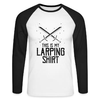 Jeu de rôle en direct pour PNJ et jeu de rôle RPG - T-shirt baseball manches longues Homme - blanc/noir - Devant - Nik (191cm)