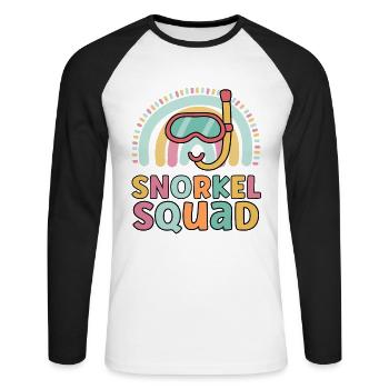 Snorkel Squad Funny Matching For Girls Snorkeling - Unisex Long Sleeve Baseball T-Shirt - white/black - Front - Nik (191cm)