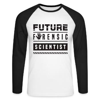 Future Forensic Scientist Crime Forensic Scientist - Unisex Long Sleeve Baseball T-Shirt - white/black - Front - Nik (191cm)
