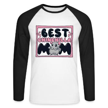Best Chinchilla Mom Shorttail Long Tail - Unisex Long Sleeve Baseball T-Shirt - white/black - Front - Nik (191cm)