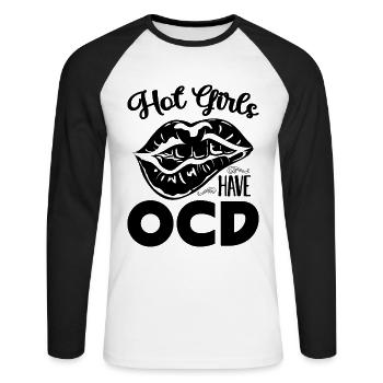 Hot Girls Have Health Care Mental Health Advocate - Unisex Long Sleeve Baseball T-Shirt - white/black - Front - Nik (191cm)