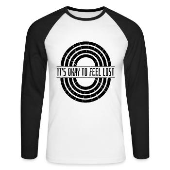 C’est normal de se sentir défenseur de la santé mentale - T-shirt baseball manches longues Homme - blanc/noir - Devant - Nik (191cm)