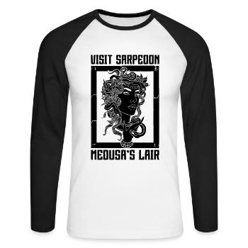 Visitez Sarpédon, l’amateur de mythologie grecque de Méduse - T-shirt baseball manches longues Homme - blanc/noir - Devant - Nik (191cm)