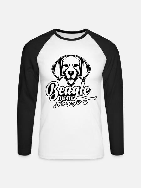 Beagle Mom - Unisex Long Sleeve Baseball T-Shirt - white/black