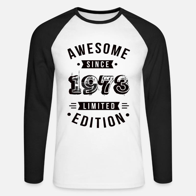 Awesome Since 1973 Limited Edition - Unisex Baseballshirt langarm - Weiß/Schwarz