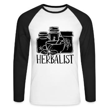 Herbalism Herbalist Alternative Medicine Herbal - Unisex Baseballshirt langarm - Weiß/Schwarz - Vorne - Nik (191cm)