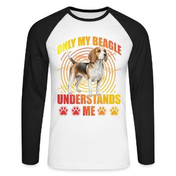 Only my Beagle understands me - Unisex Long Sleeve Baseball T-Shirt - white/black - Front - Nik (191cm)