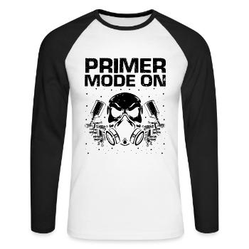 Offre Car Painter pour les carrossiers - T-shirt baseball manches longues Homme - blanc/noir - Devant - Nik (191cm)