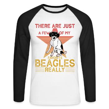 Il n’y a vraiment que quelques-uns de mes Beagls - T-shirt baseball manches longues Homme - blanc/noir - Devant - Nik (191cm)