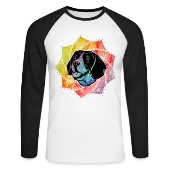 Beagle Dog - Unisex Long Sleeve Baseball T-Shirt - white/black - Front - Nik (191cm)