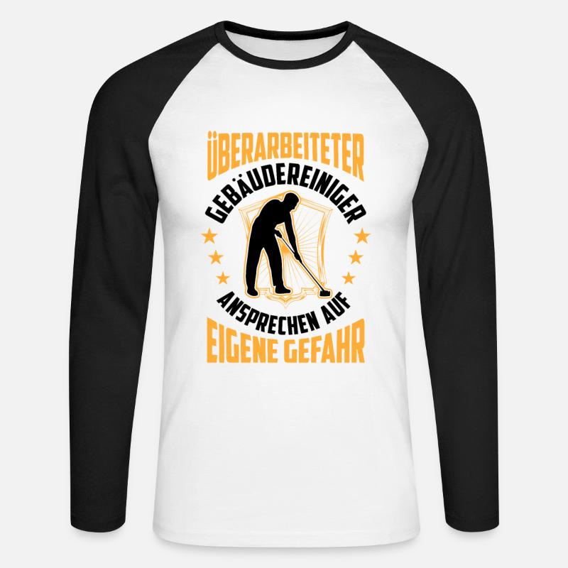 Überarbeiteter Gebäudereiniger Fensterputzer - Unisex Baseballshirt langarm - Weiß/Schwarz
