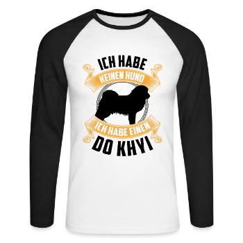 Ich habe einen Do Khyi Tibetmastiff Tibetdogge - Unisex Baseballshirt langarm - Weiß/Schwarz - Vorne - Nik (191cm)