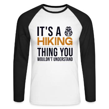 C’est une chose de randonnée randonnée randonnée trekking randonnée en montagne - T-shirt baseball manches longues Homme - blanc/noir - Devant - Nik (191cm)