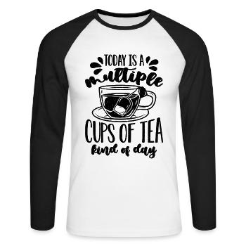 Today Is A Multiple Cups Herbalism Herbs Herbalist - Unisex Baseballshirt langarm - Weiß/Schwarz - Vorne - Nik (191cm)