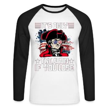 Ce n’est que de la trahison si vous perdez - T-shirt baseball manches longues Homme - blanc/noir - Devant - Nik (191cm)