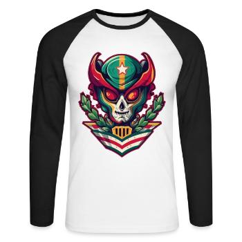 Luchador: The Mexican wrestling superhero - Unisex Long Sleeve Baseball T-Shirt - white/black - Front - Nik (191cm)
