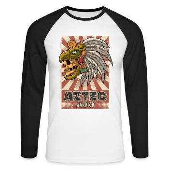 Mexican Aztec warrior Aztecs - Unisex Long Sleeve Baseball T-Shirt - white/black - Front - Nik (191cm)
