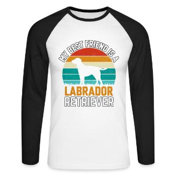 MON MEILLEUR AMI EST UN LABRADOR RETRIEVER - T-shirt baseball manches longues Homme - blanc/noir - Devant - Nik (191cm)