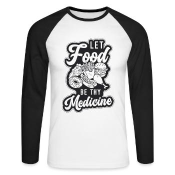 Let Food Be Thy Medicine Nutrition Dietitians - Unisex Long Sleeve Baseball T-Shirt - white/black - Front - Nik (191cm)