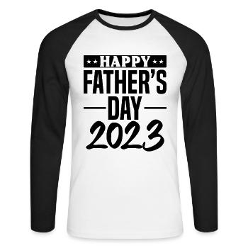 Happy Father's Day 2023 - Fathers Day Ideas Father - Unisex Baseballshirt langarm - Weiß/Schwarz - Vorne - Nik (191cm)