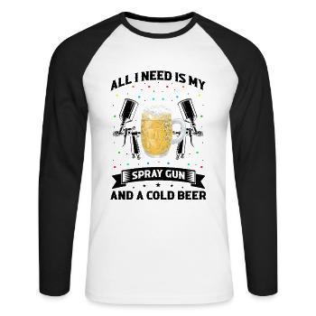 Car Painter for Car Painter for Car Detailer - Unisex Long Sleeve Baseball T-Shirt - white/black - Front - Nik (191cm)