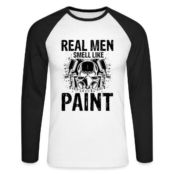 Autolackierer Angebot für Autolackierer - Unisex Baseballshirt langarm - Weiß/Schwarz - Vorne - Nik (191cm)