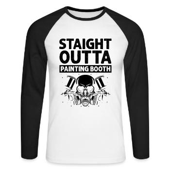 Peintre automobile pour carrossiers - T-shirt baseball manches longues Homme - blanc/noir - Devant - Nik (191cm)