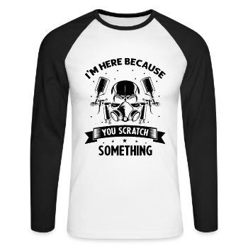 Autolackierer Angebot für Autolackierer - Unisex Baseballshirt langarm - Weiß/Schwarz - Vorne - Nik (191cm)