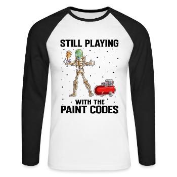 Body technician saying for car painters - Unisex Long Sleeve Baseball T-Shirt - white/black - Front - Nik (191cm)