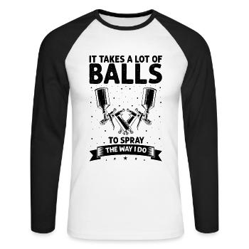 Car Painter for Car Painter for Car Detailer - Unisex Long Sleeve Baseball T-Shirt - white/black - Front - Nik (191cm)